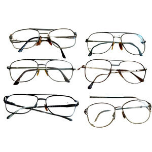 Vintage 70s Men’s Eyeglasses for Parts Six Pairs Metal Frames